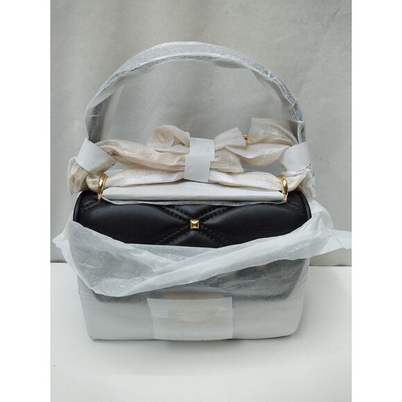 Michael Kors Serena Quilted Pushlock Satchel Crossbody Bag in Black - NWT $498 - Picture 6 of 12